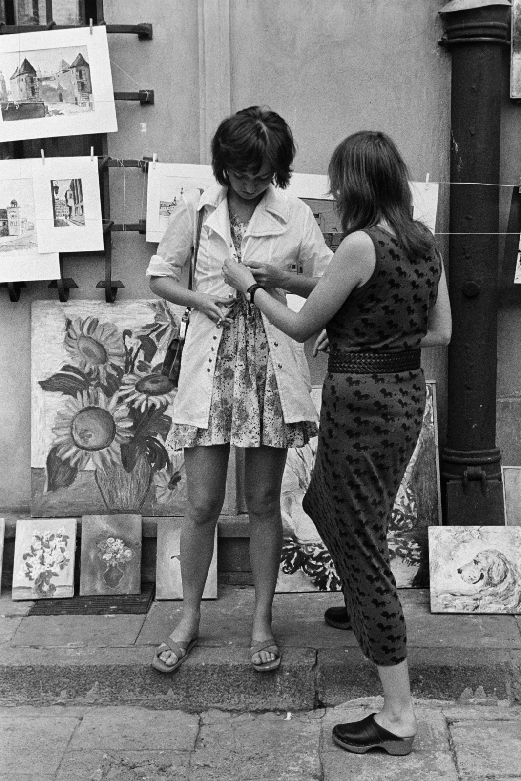 Lengyelország, Varsó, Óvárosi piactér (Rynek Starego Miasta) 38., 1974, Kereki Sándor, festmény, Fortepan #205873