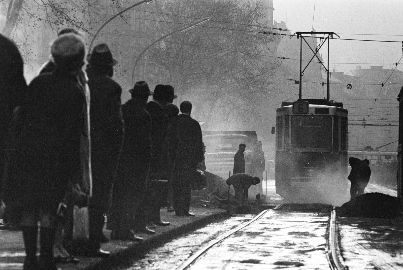 1972, Kereki Sándor, tram, tram stop, public transport, Fortepan #205903
