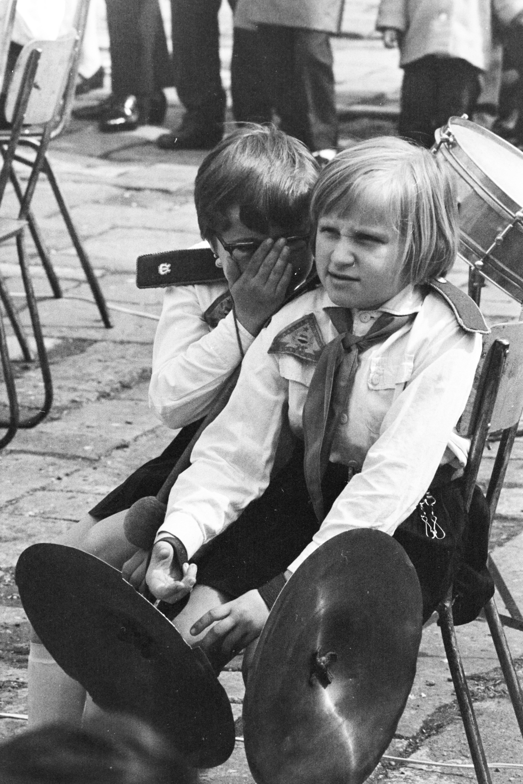 1973, Kereki Sándor, cintányér, suttogás, úttörő, dob, Fortepan #206076