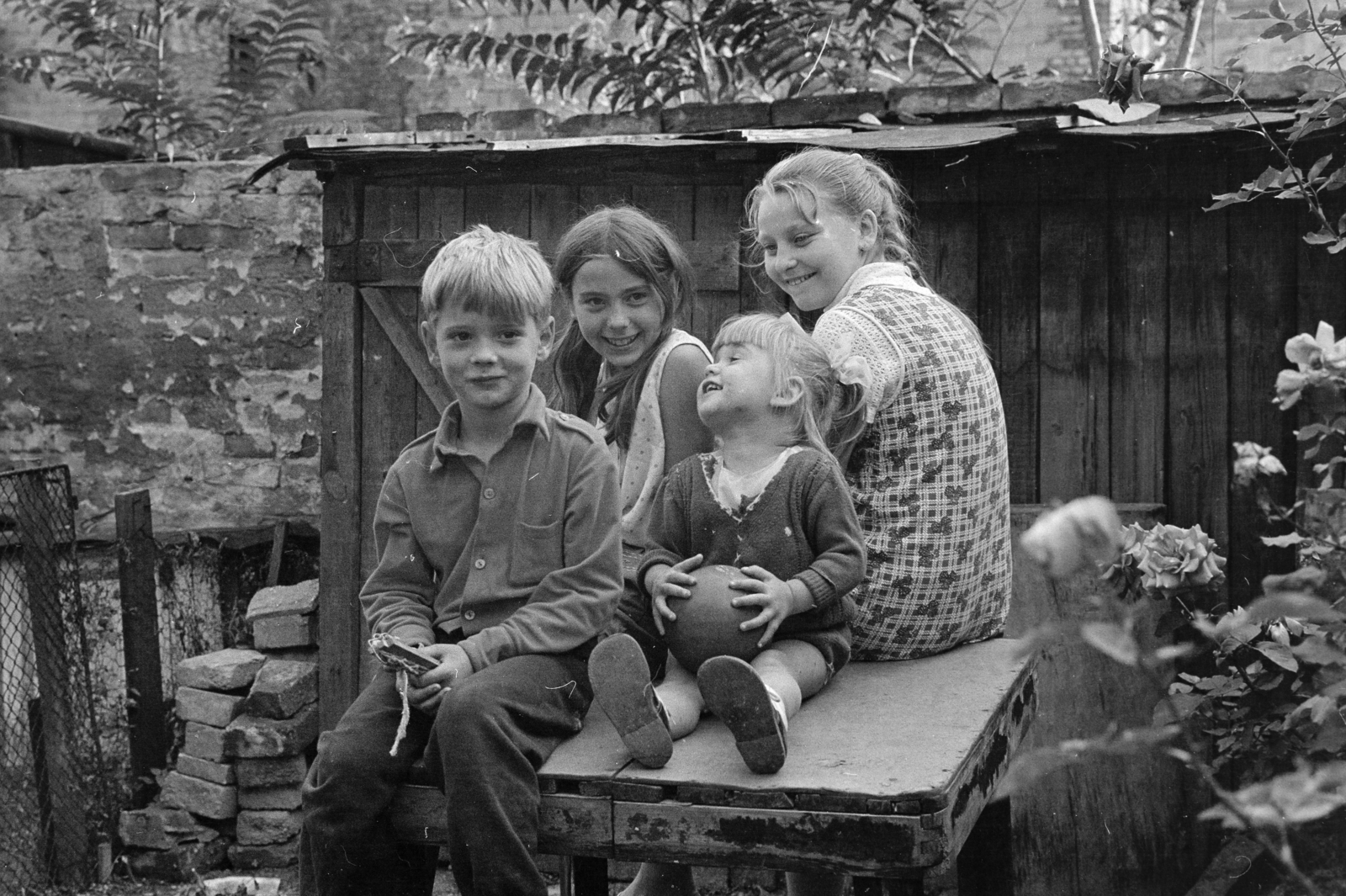 1969, Kereki Sándor, csoportkép, nevetés, gyerekek, Fortepan #206124