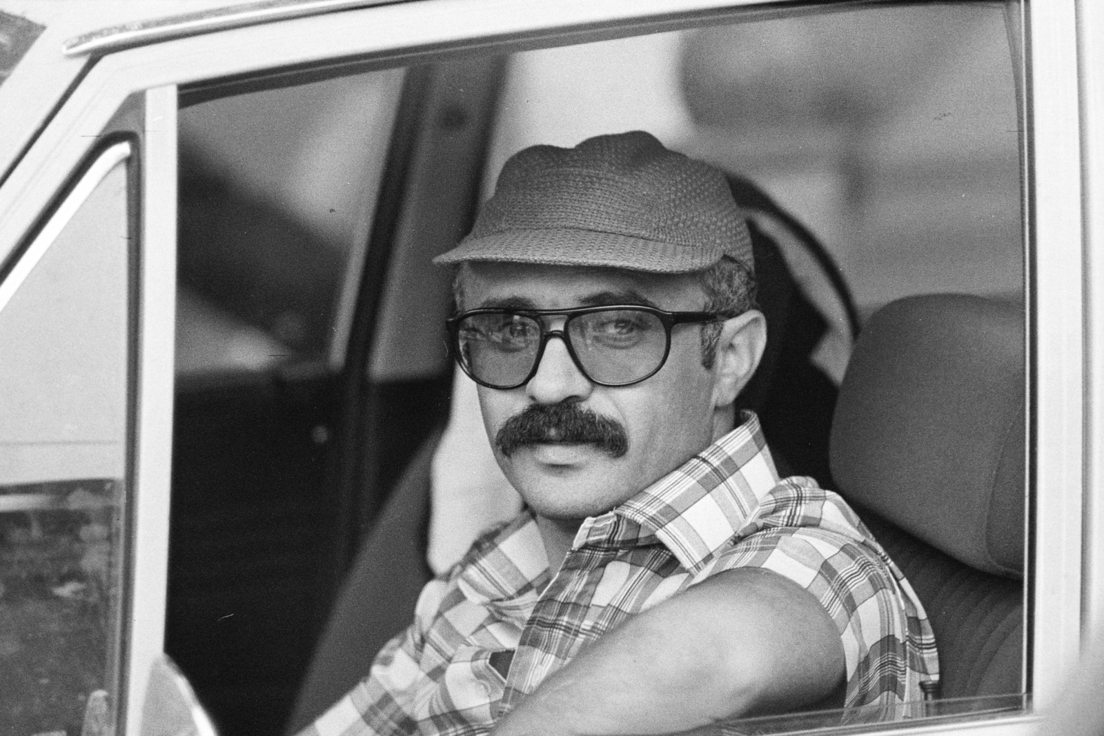 1979, Kereki Sándor, portrait, visor cap, shades, moustache, man, Fortepan #206241