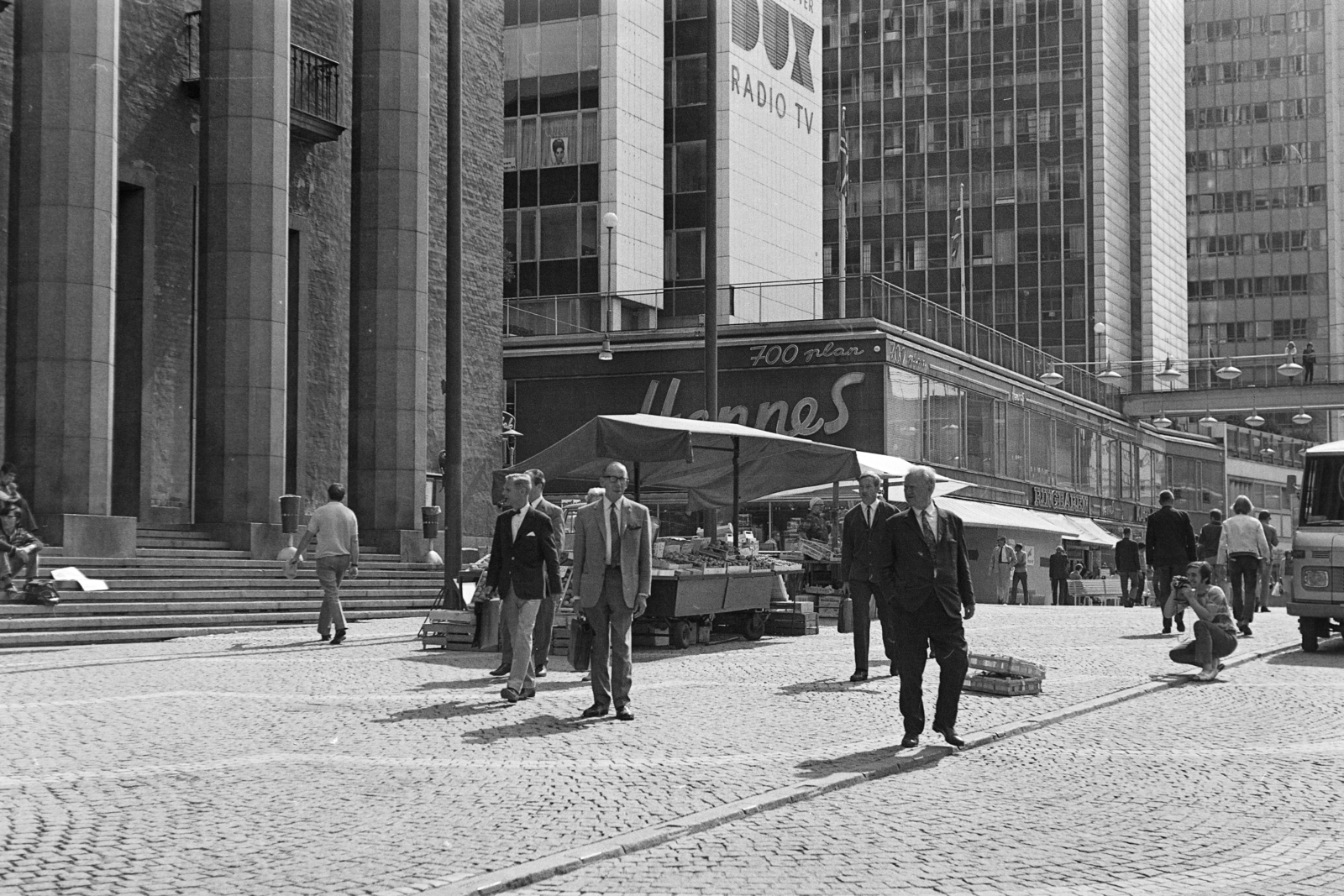 Sweden, Stockholm, Hötorget, balra a Konserthuset Stockholm., 1970, Kopányi György, Fortepan #206372