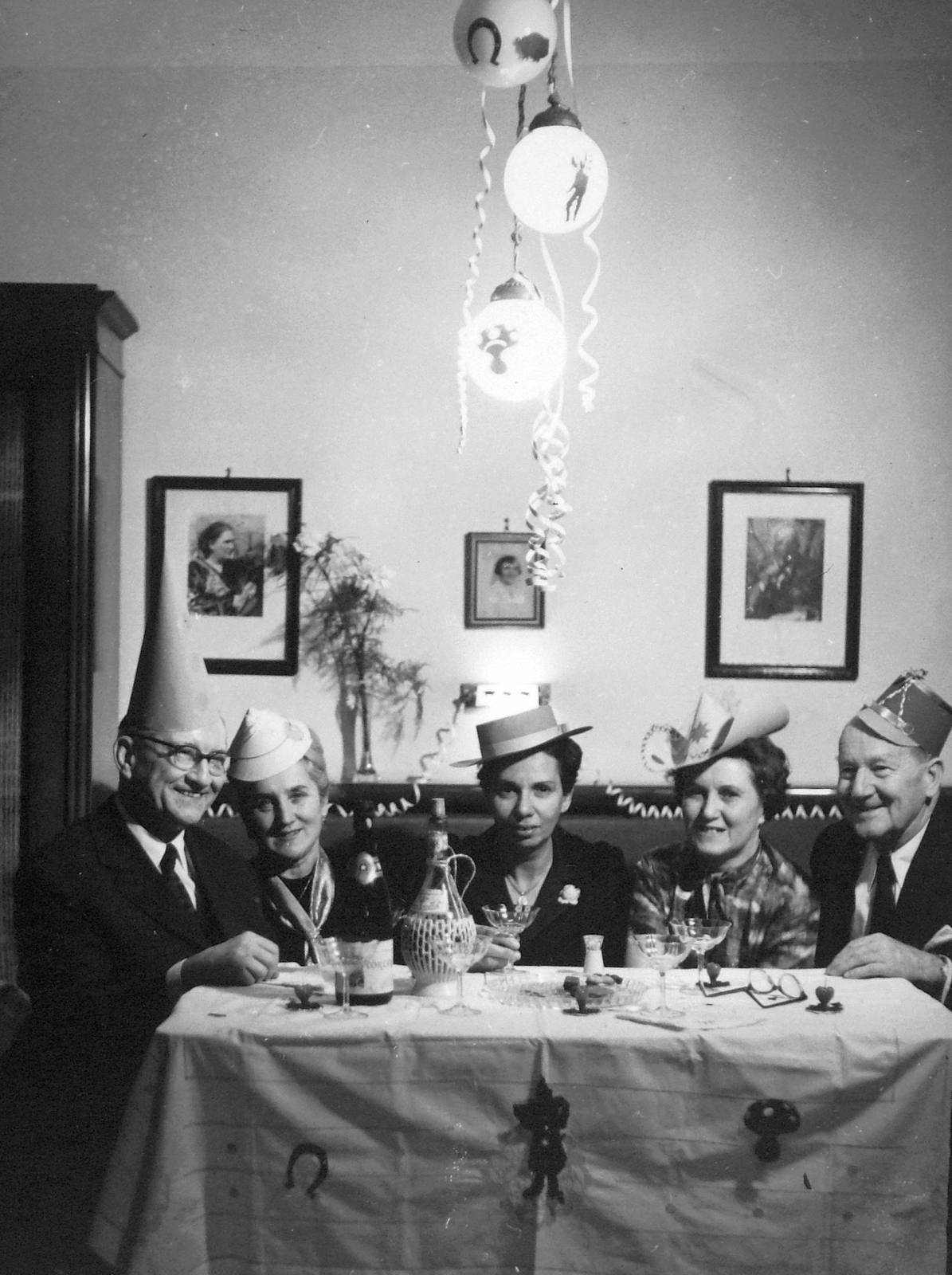 1962, Fortepan, light, tableau, festive, drinking, New Year's Eve, Fortepan #20641