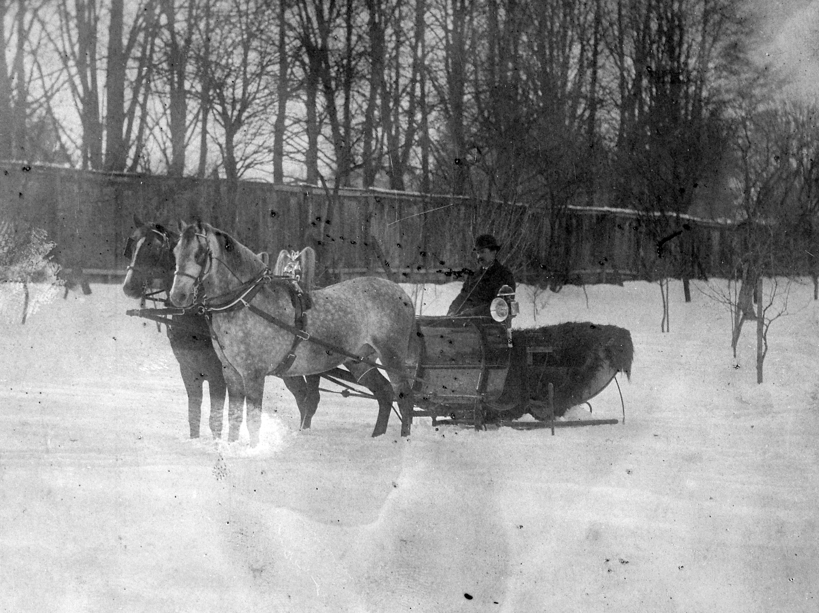 1922, Fortepan, winter, snow, horse, coach, sleigh, Fortepan #20647