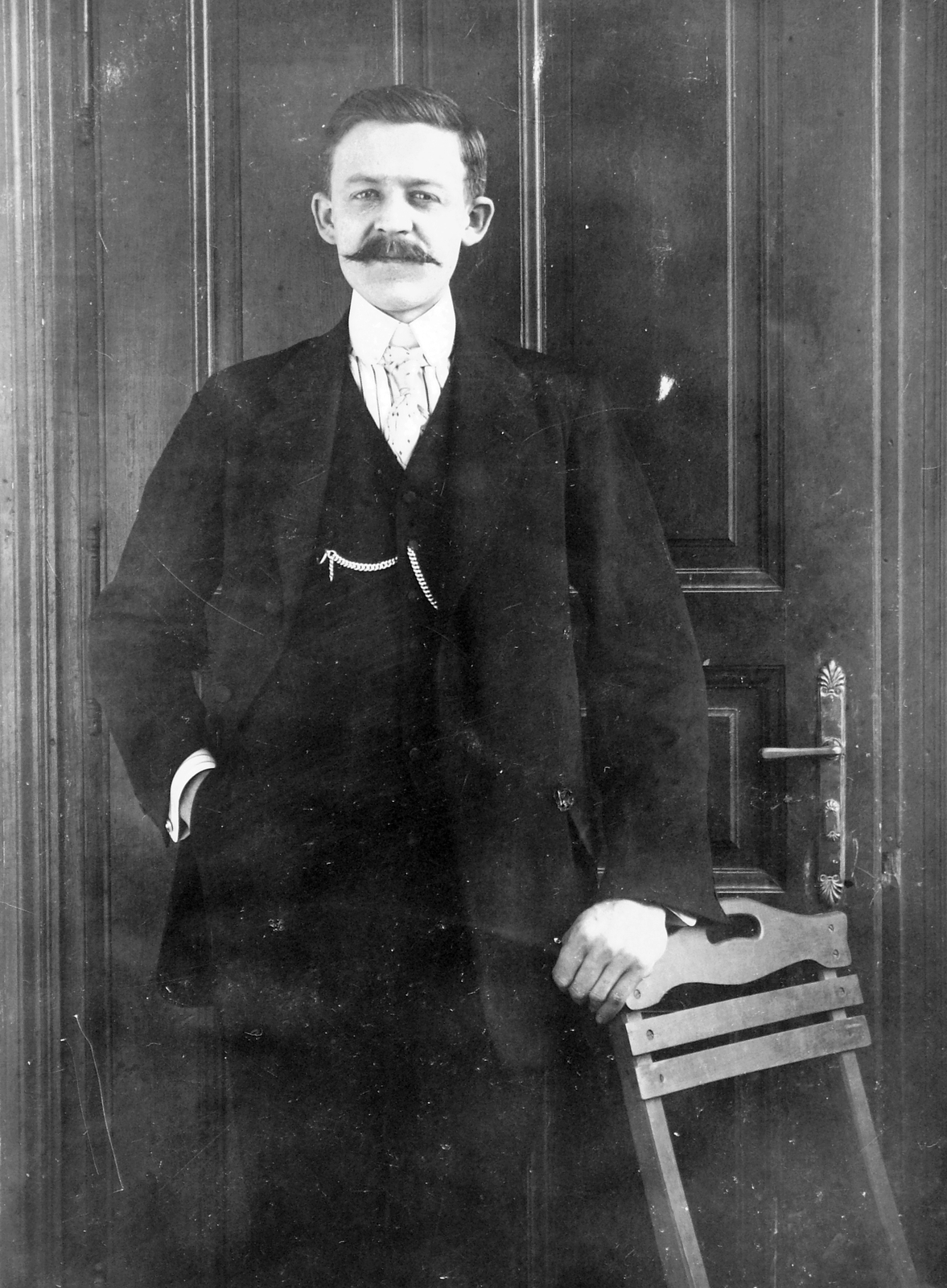 1924, Fortepan, portrait, moustache, man, Fortepan #20672