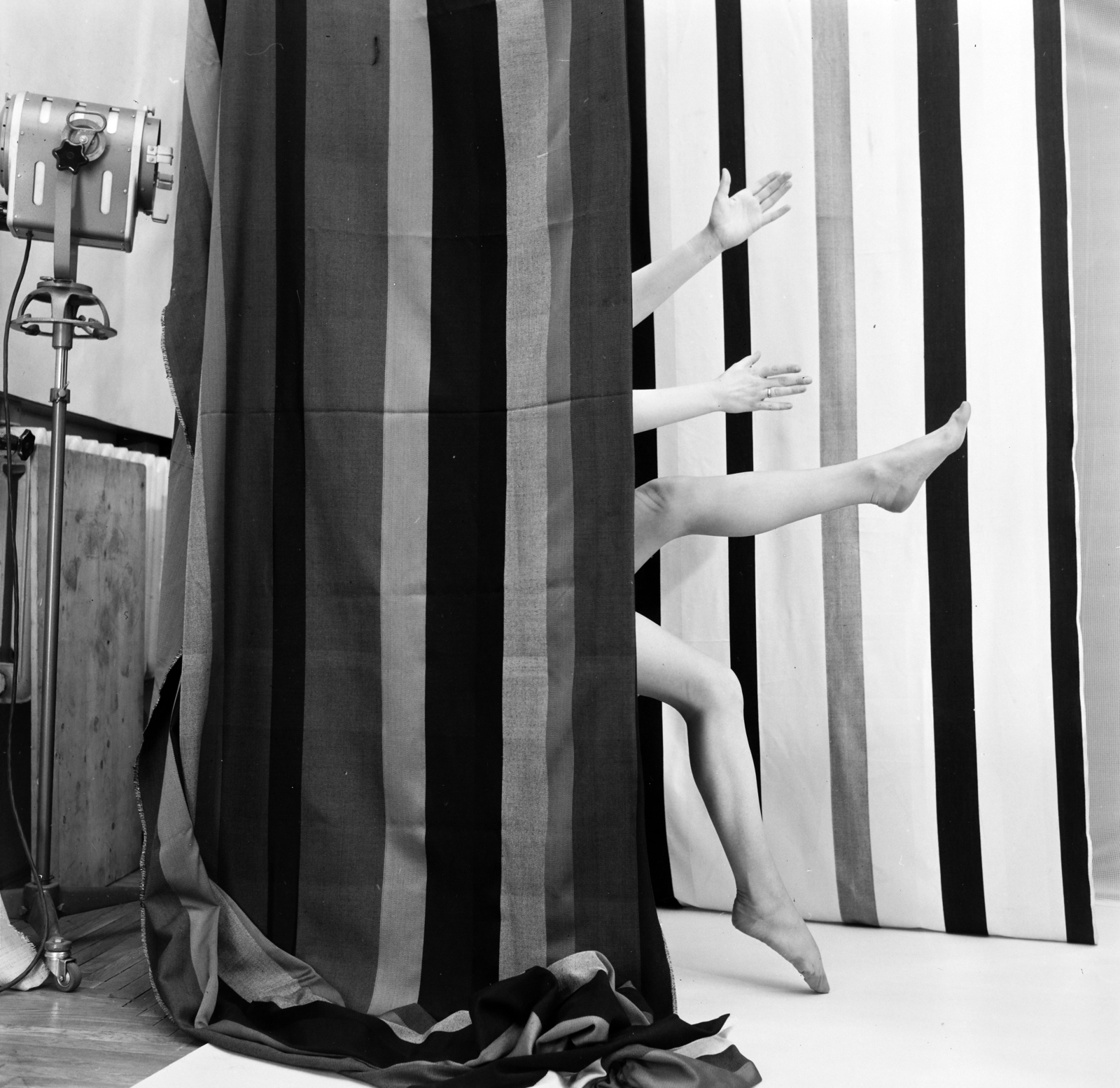 1967, FŐFOTÓ, Best of, striped dress, feat, Fortepan #207425