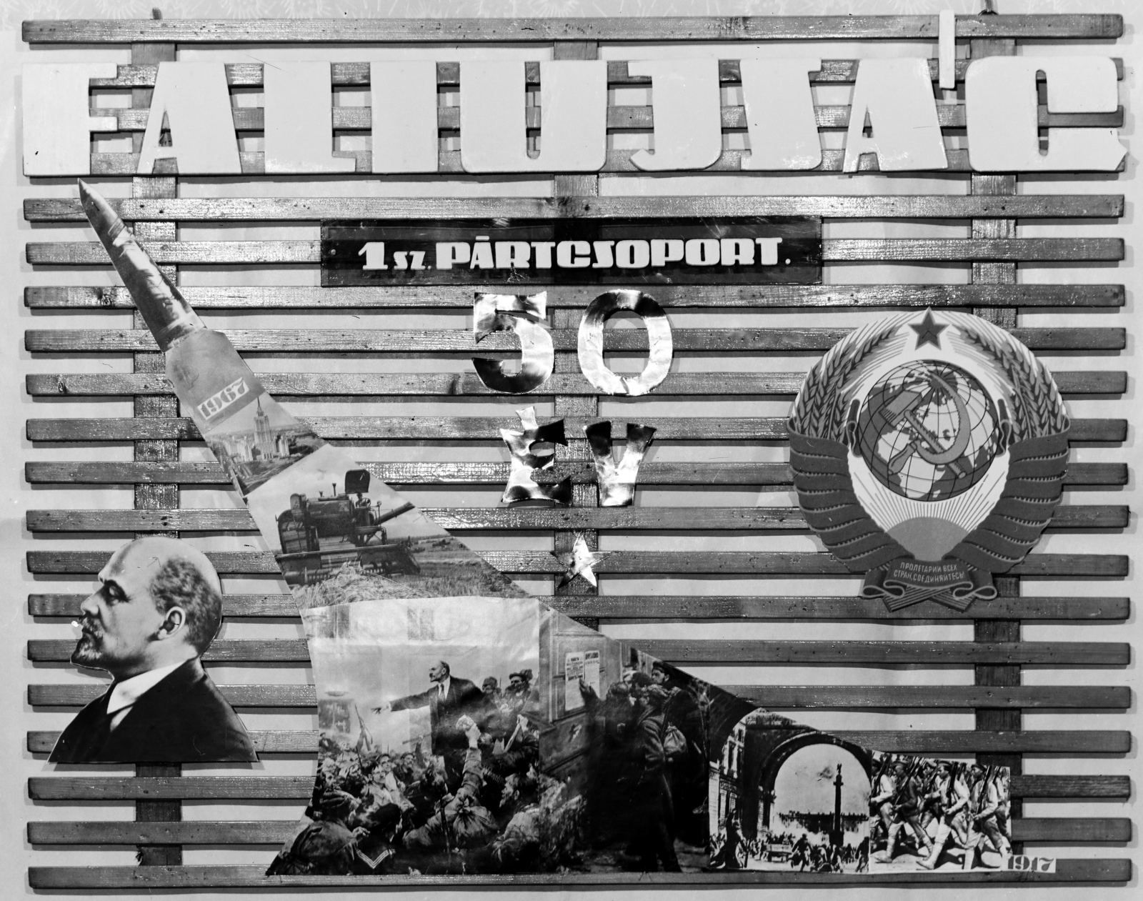 1967, FŐFOTÓ, Lenin-portrayal, crest, political decoration, Fortepan #207505