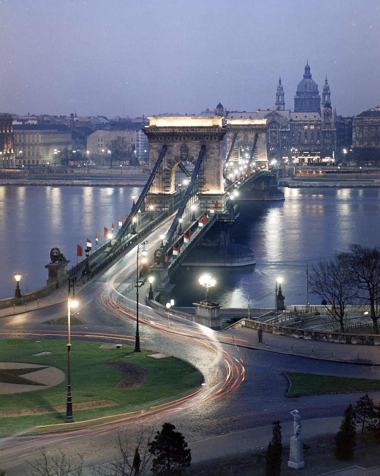 Hungary, Budapest I., Clark Ádám tér, szemben a Széchenyi Lánchíd., 1967, FŐFOTÓ, Budapest, Fortepan #207520