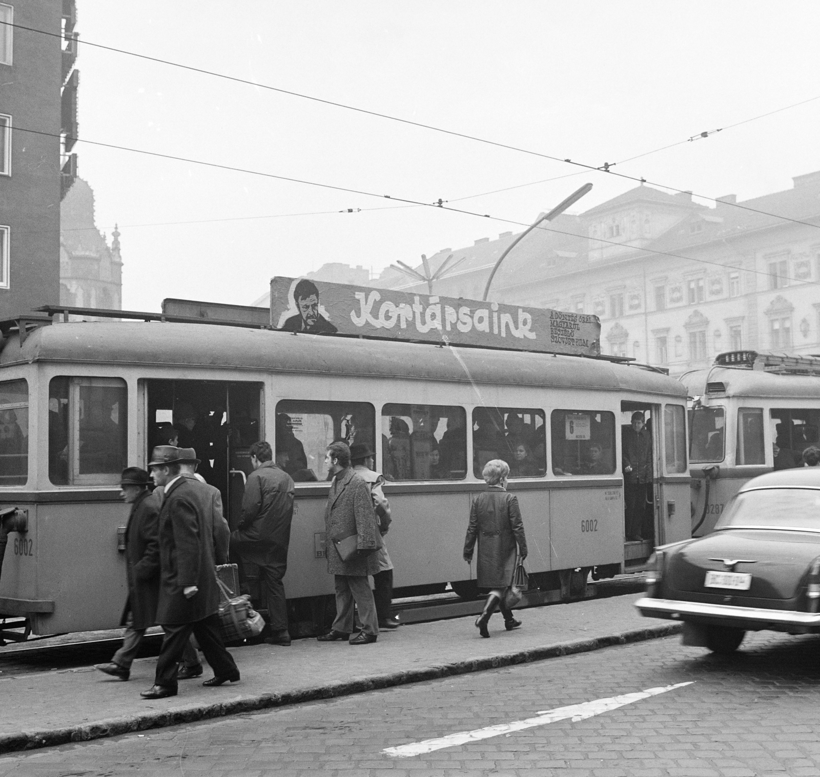 Hungary, Budapest VIII.,Budapest IX., a Ferenc körút az Üllői út felé nézve., 1968, FŐFOTÓ, tram, Budapest, movie poster, Fortepan #207793