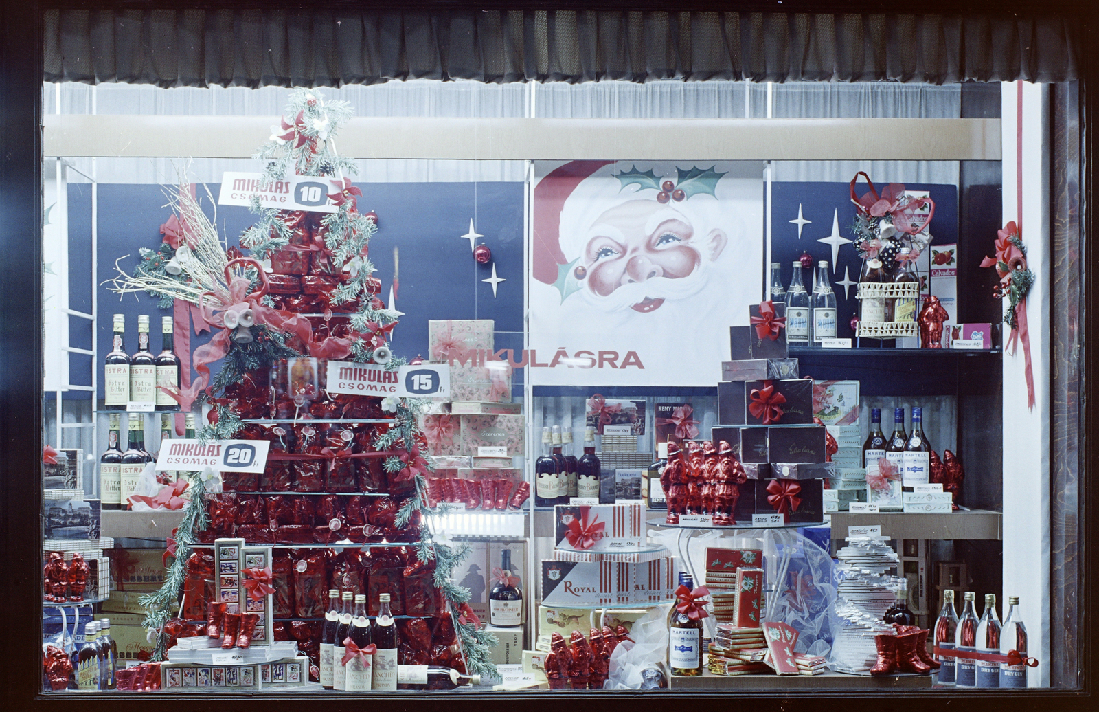 1968, FŐFOTÓ, Show window, Santa Claus, Fortepan #207898