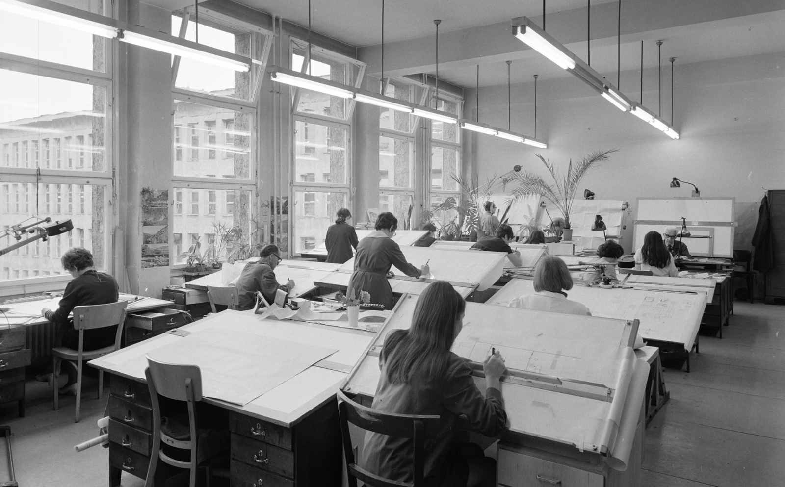 Hungary, Budapest I., Krisztina körút 55., KGMTI (Kohó-és Gépipari Minisztérium Tervező Irodái)., 1969, FŐFOTÓ, Budapest, plotter, planning, Fortepan #208715