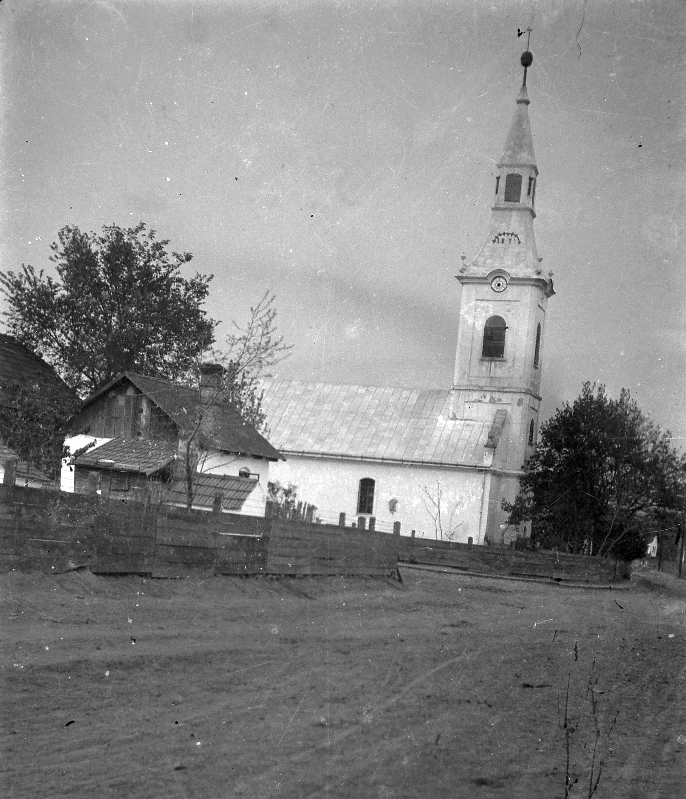 Magyarország, Gávavencsellő, Vencsellő (ekkor önálló, ma a nagyközség része), református templom., 1920, Hegedűs Judit, templom, léckerítés, Fortepan #20903