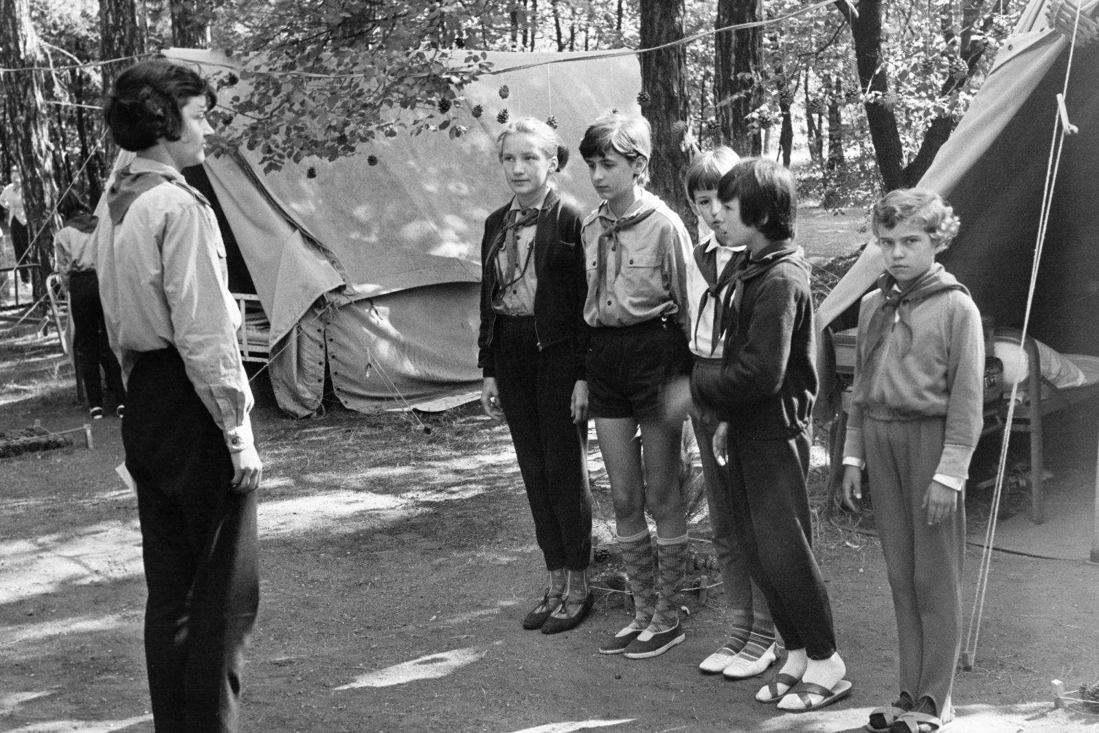 1969, Belházy Miklós, Young Pioneer camp, tent, Fortepan #209907