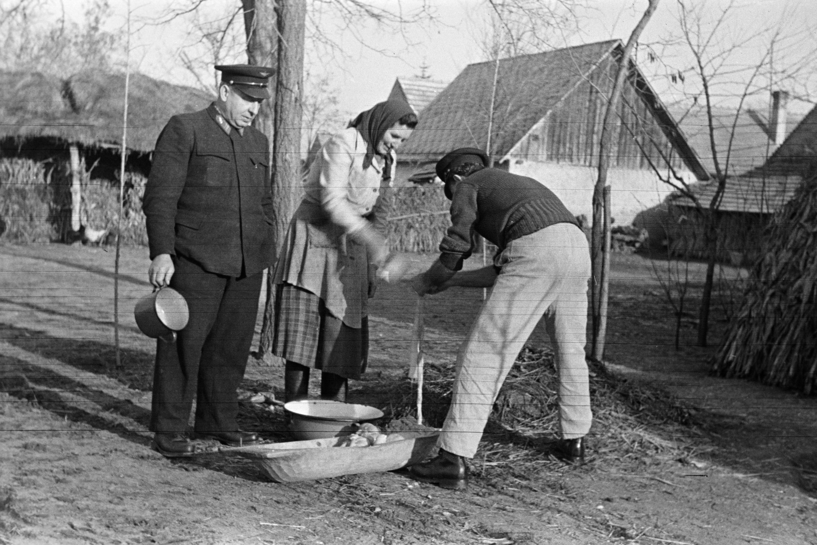 1961, Belházy Miklós, állatvágás, Fortepan #210018