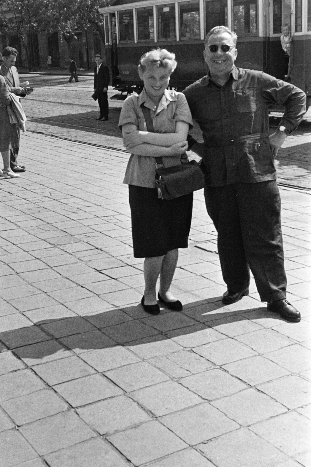 1963, Belházy Miklós, tram, conductor's bag, Fortepan #210023