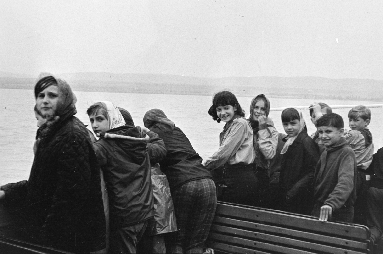1968, Belházy Miklós, boat trip, looking back, Fortepan #210117