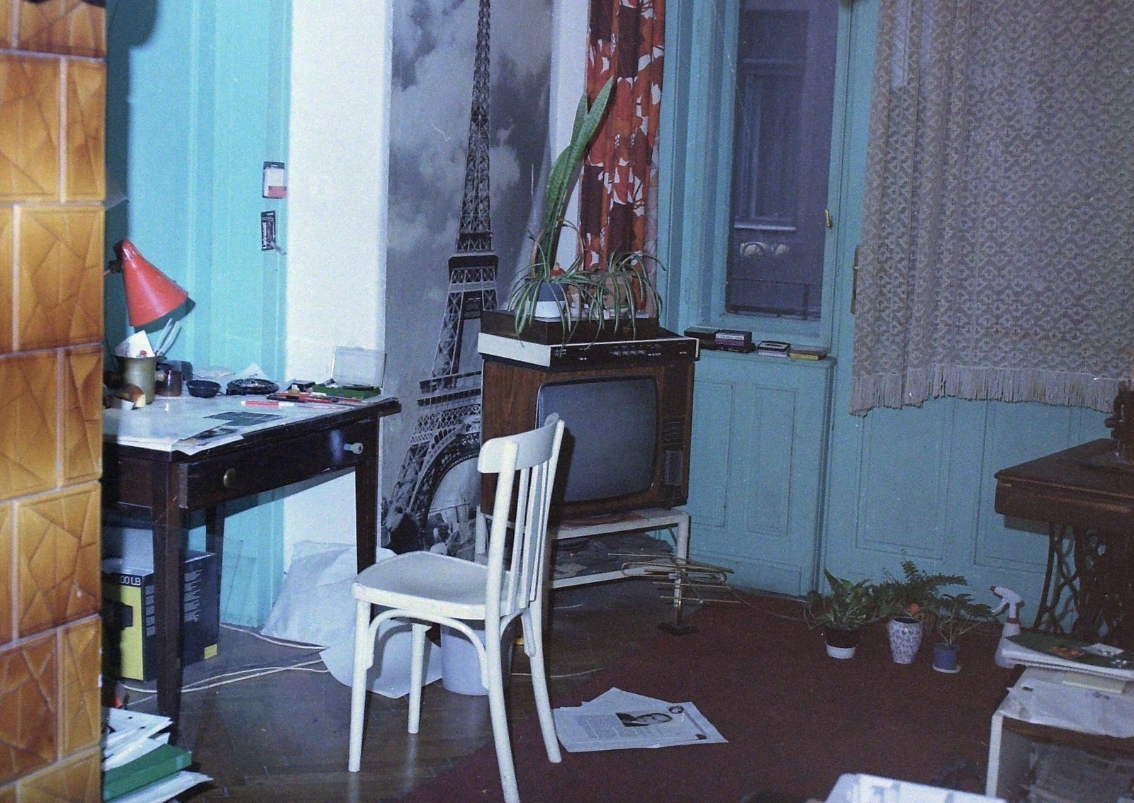 1980, Fortepan, colorful, light, desk, Eiffel tower-portrayal, Fortepan #21046