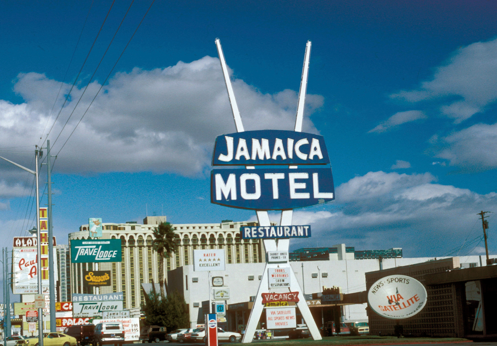 USA, Las Vegas, Las Vegas Boulevard, Jamaica Motel., 1983, Herpay Gábor, Fortepan #210460
