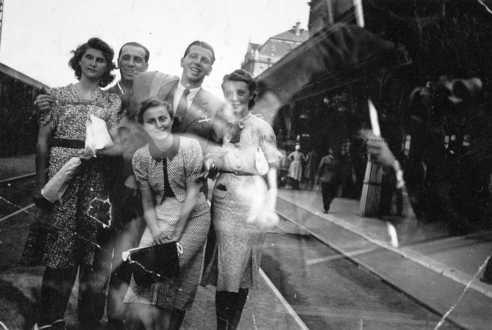 Romania,Transylvania, Arad, vasútállomás., 1940, Del Medico Imre, railway, tableau, train station, double exposure, erroneous photo, Fortepan #21061