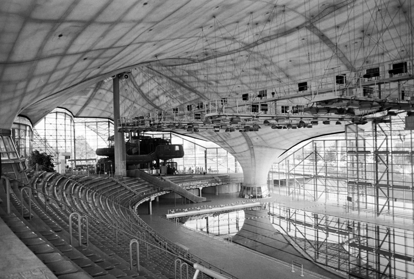 Germany, Munich, Olimpiai Park, az olimpiai úszóversenyek helyszíne., 1976, Jakab Antal, Fortepan #210658