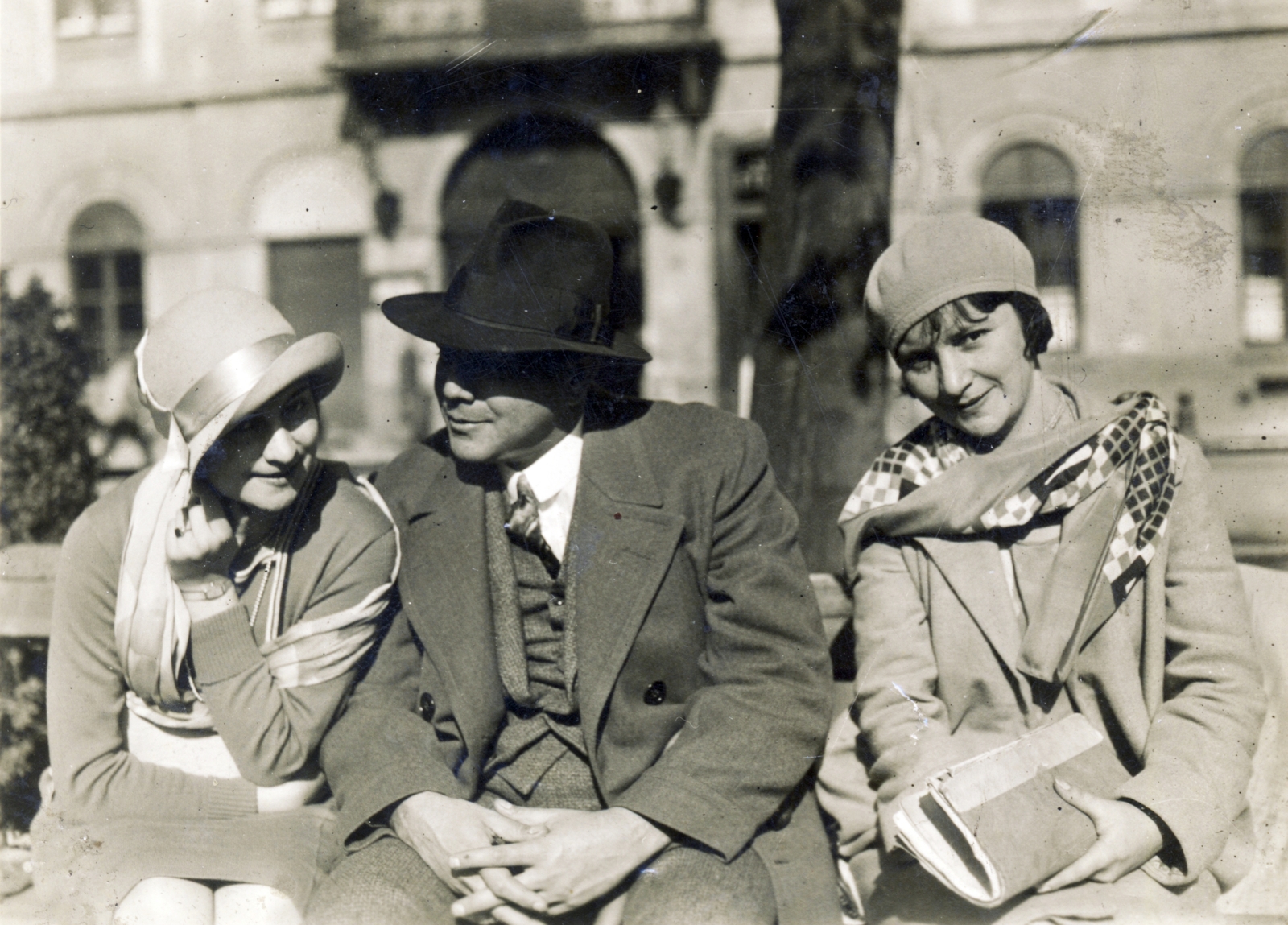 1922, Kutas Anna, three people, hat, Fortepan #210932