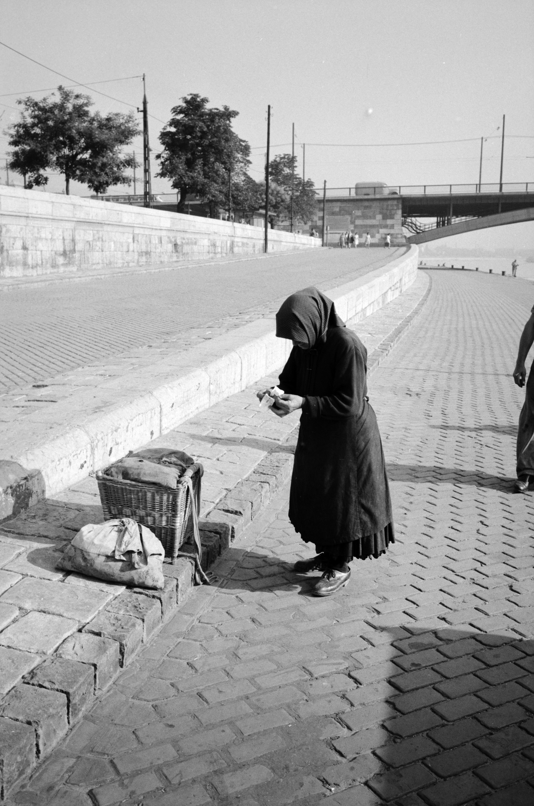 Hungary, Budapest II., budai alsó rakpart, háttérben a Margit híd., 1961, ETH Zürich, Budapest, Fortepan #211164