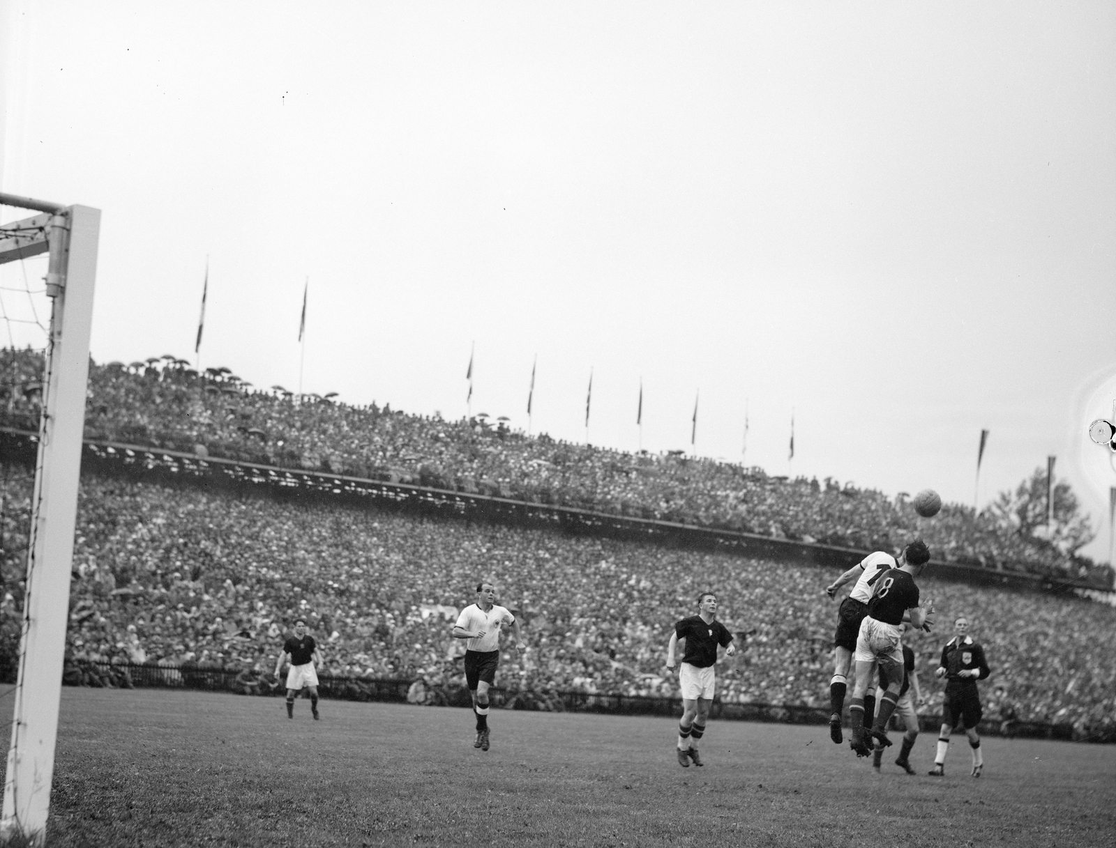 Svájc, Bern, Wankdorfstadion, NSZK - Magyarország (3:2) VB döntő mérkőzés 1954. július 4., 1954, ETH Zürich, labdarúgás, Fortepan #211327