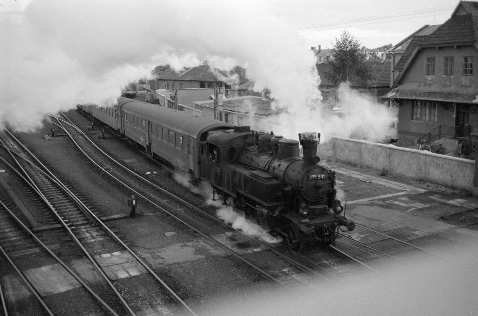 Hungary, Szombathely, vasútállomás., 1979, ETH Zürich, MÁV Class 375, Fortepan #211446