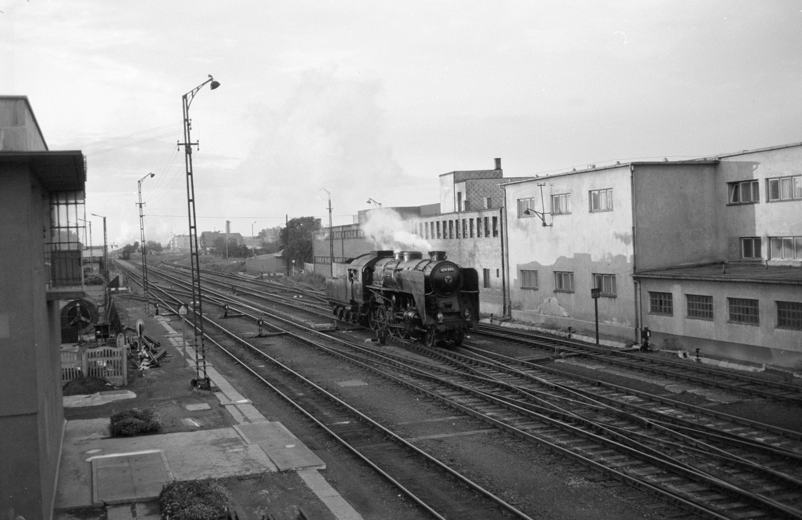 Magyarország, Szombathely, vasútállomás., 1979, ETH Zürich, gőzmozdony, MÁV 424 sorozat, Fortepan #211449