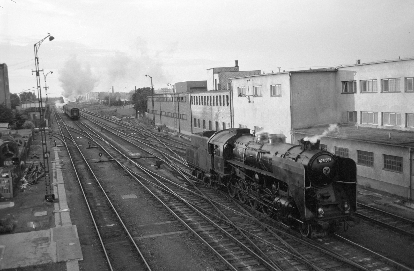 Magyarország, Szombathely, vasútállomás., 1979, ETH Zürich, gőzmozdony, MÁV 424 sorozat, Fortepan #211450