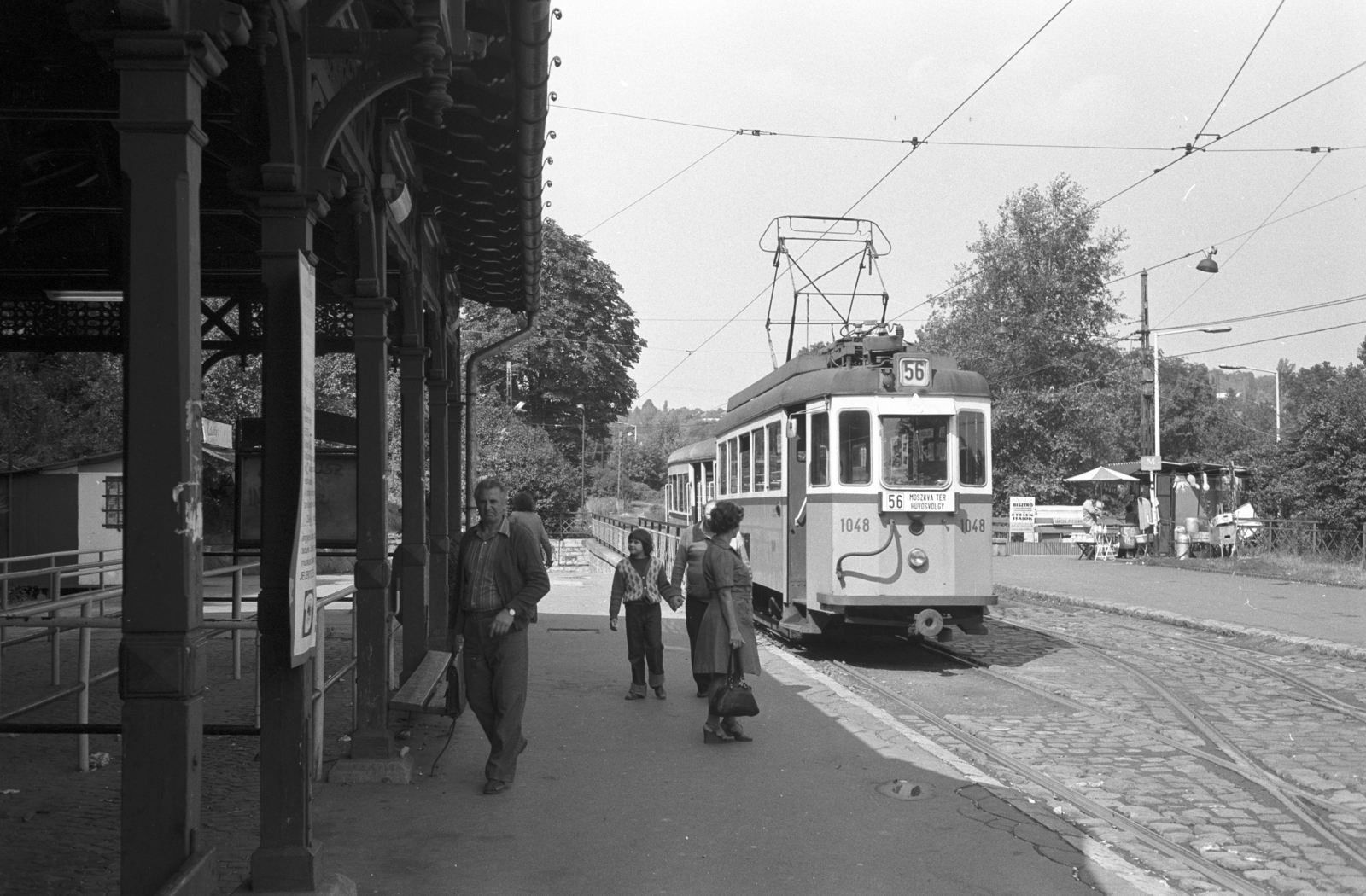 Hungary, Budapest II., villamos-végállomás., 1979, ETH Zürich, Budapest, tram, Fortepan #211468