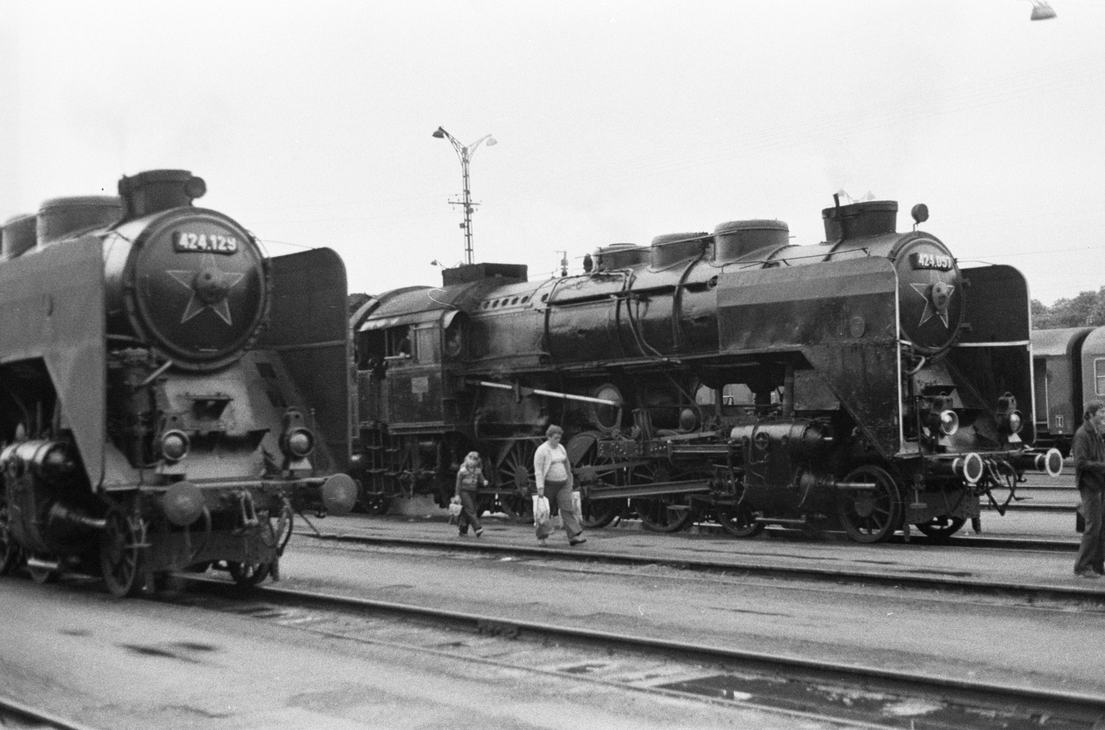 Magyarország, Szombathely, vasútállomás., 1979, ETH Zürich, gőzmozdony, MÁV 424 sorozat, Fortepan #211474