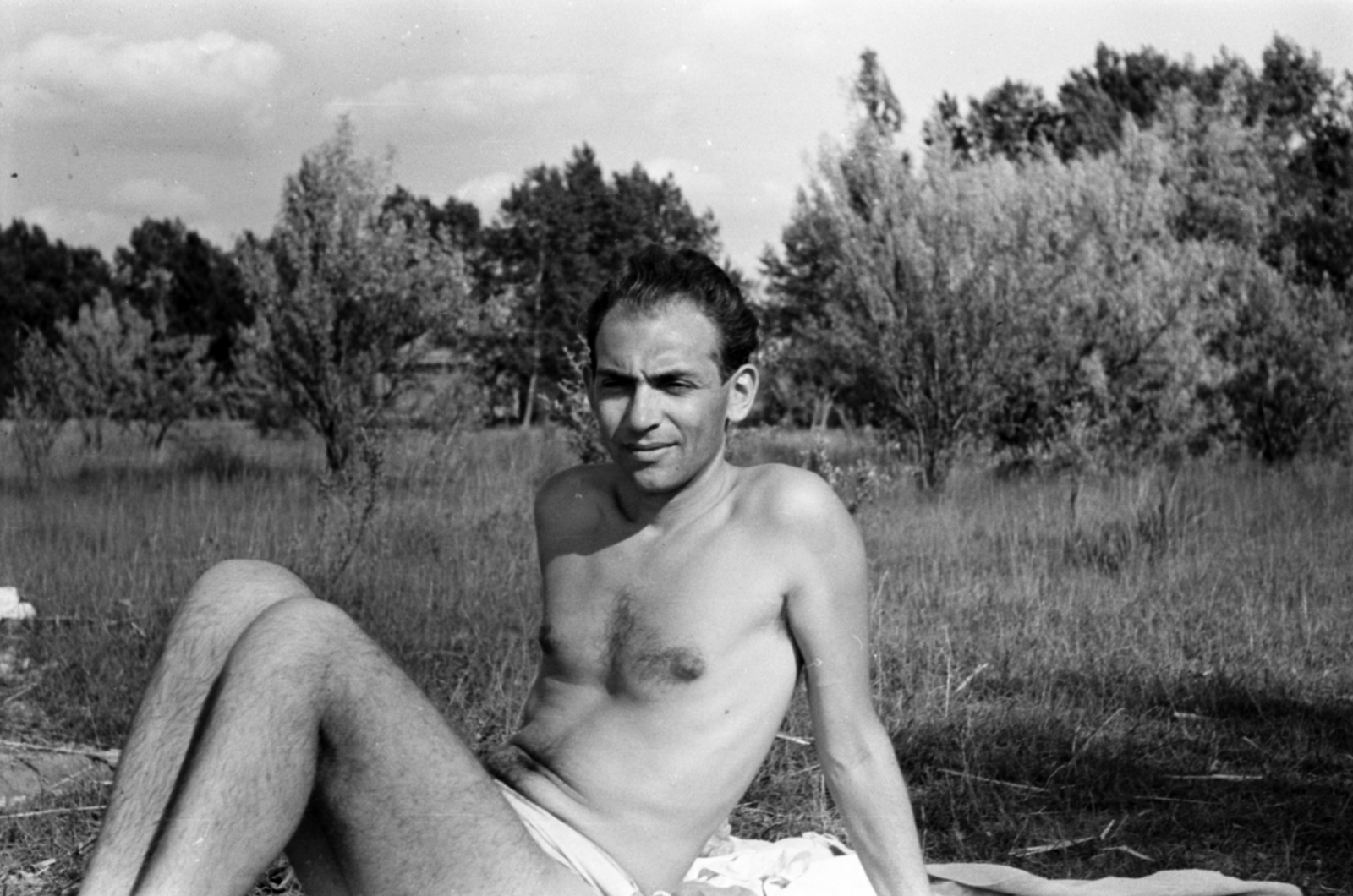 1957, Szalai Veronika, sunbathe, half-naked, Fortepan #211568