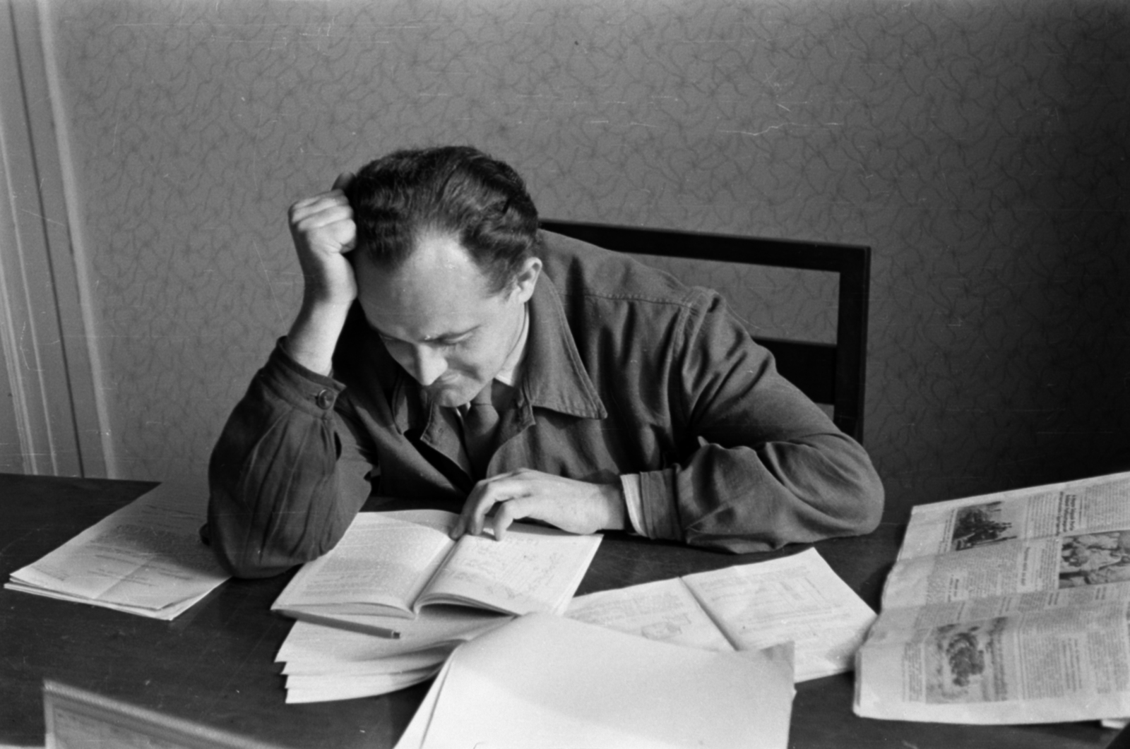 1960, Szalai Veronika, reading, prop up the head, Fortepan #211608