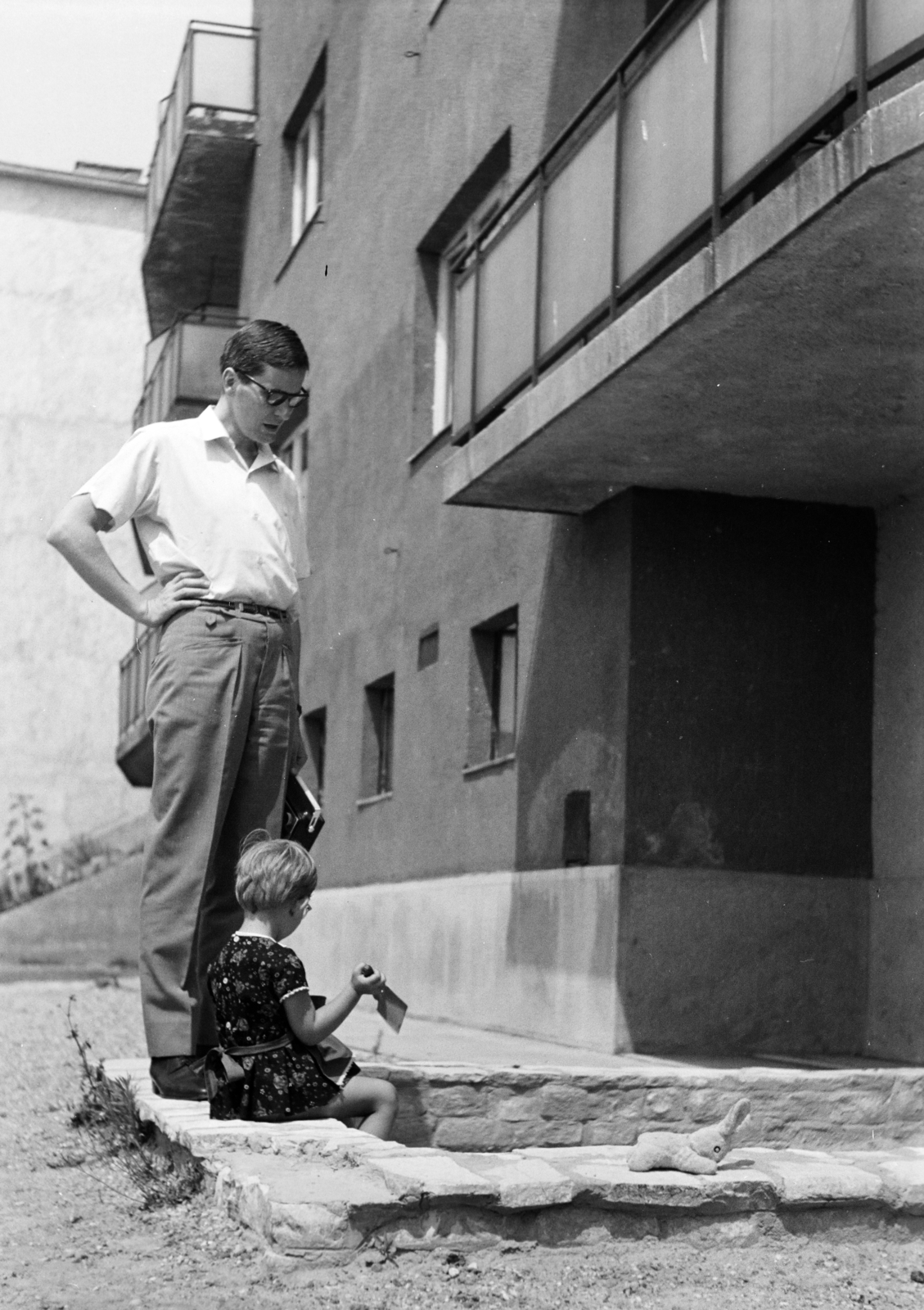 1960, Szathmáry Géza dr., girl, sandpit, Fortepan #211741