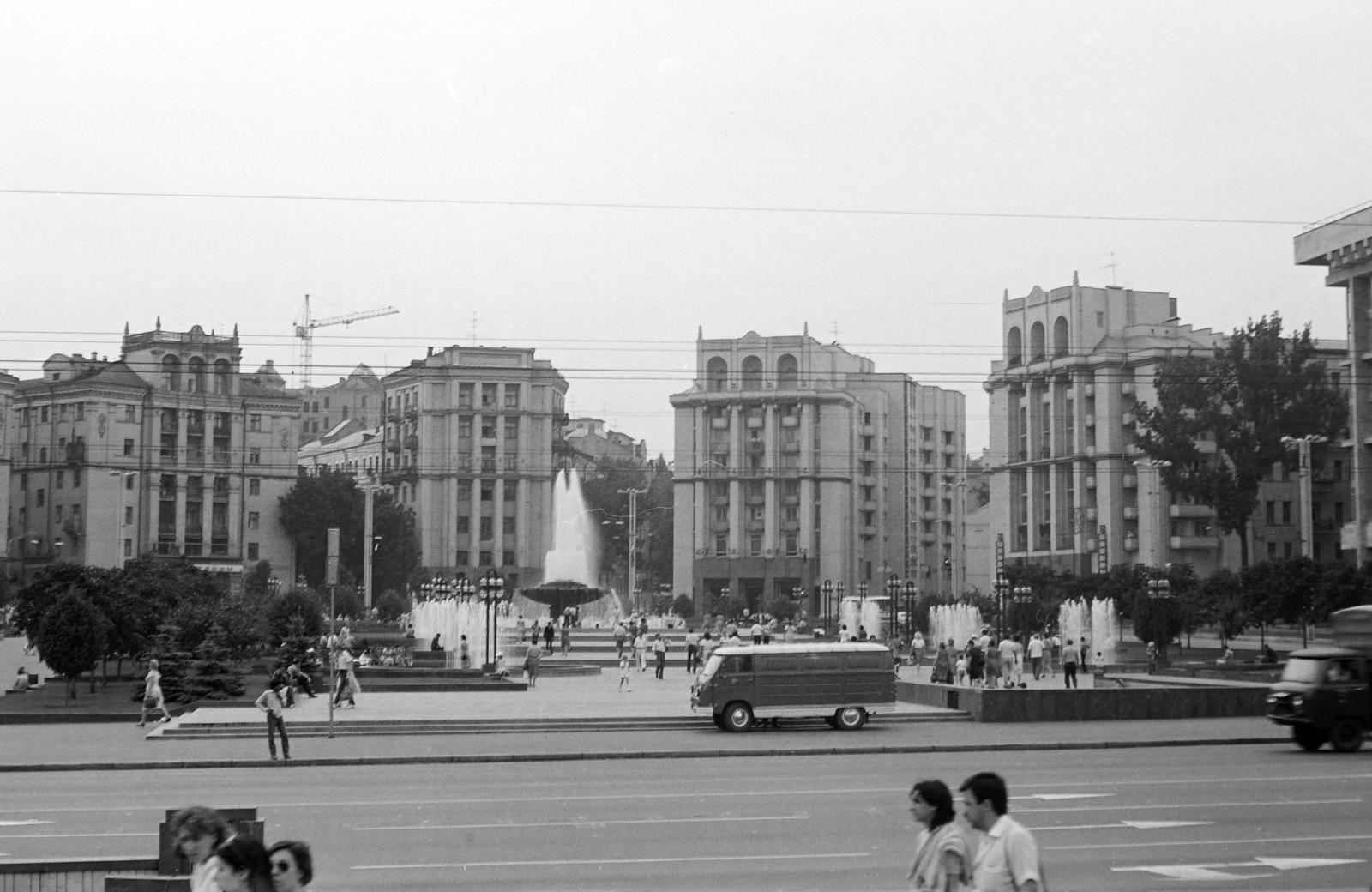 Ukraine, Kyiv, Függetlenség tere (Majdan Nezalezsnosztyi, ekkor Kalinyin tér)., 1972, Szolnoki Béla, Soviet Union, fountain, Fortepan #211879
