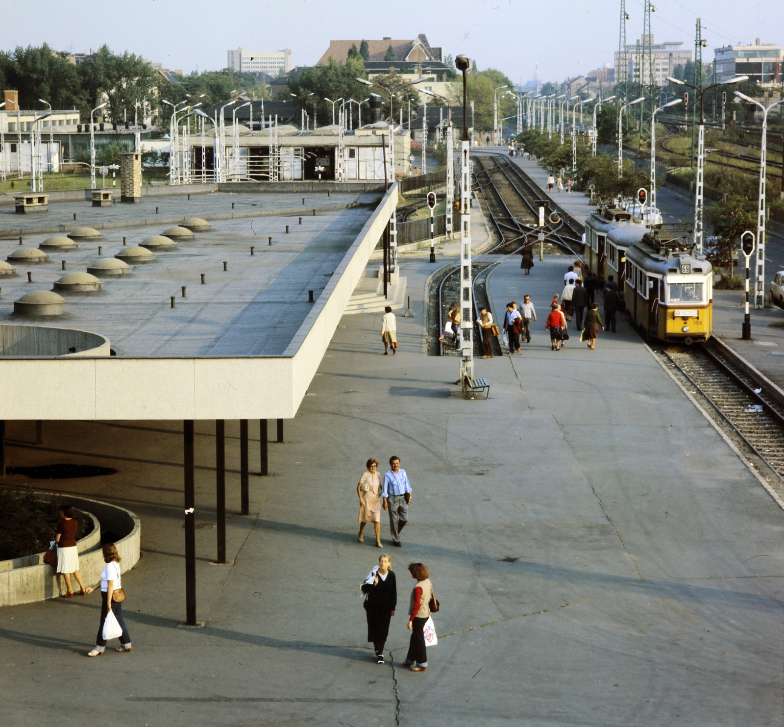 Magyarország, Budapest XIV., Mexikói út, a Millenniumi Földalatti Vasút végállomása., 1987, Záray Péter, színes, villamos, Budapest, Fortepan #212000
