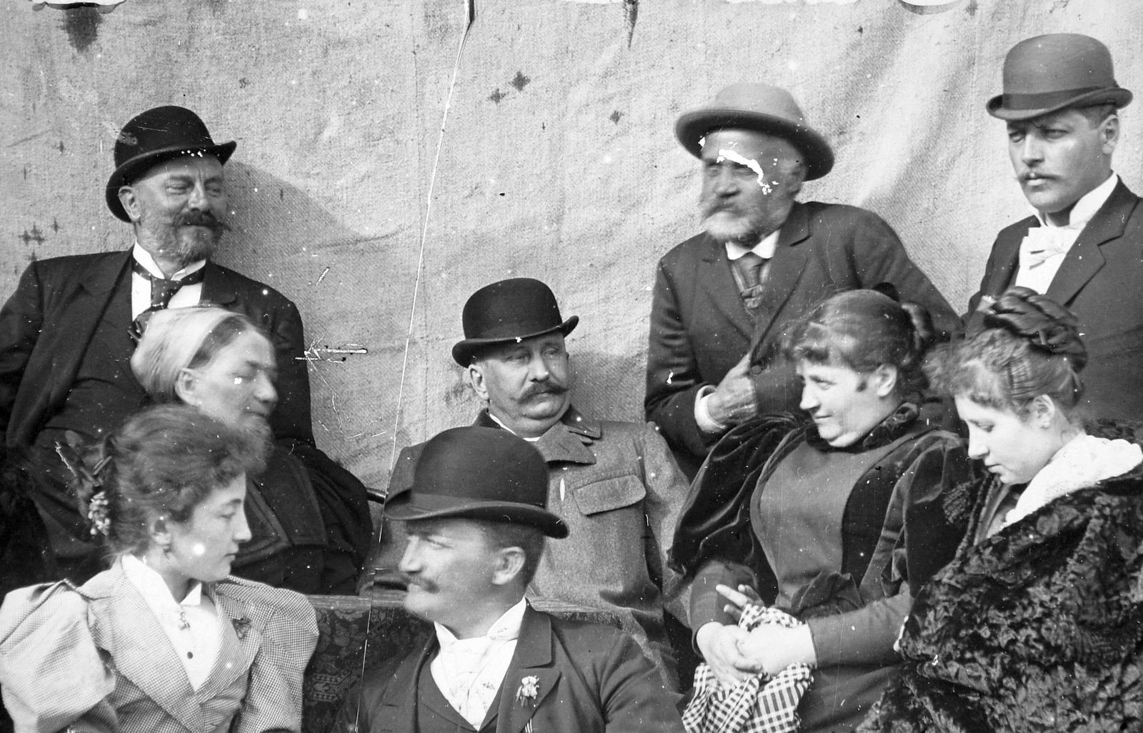 1900, Fortepan, hat, tableau, bowler hat, hand-in-waistcoat, Fortepan #21238