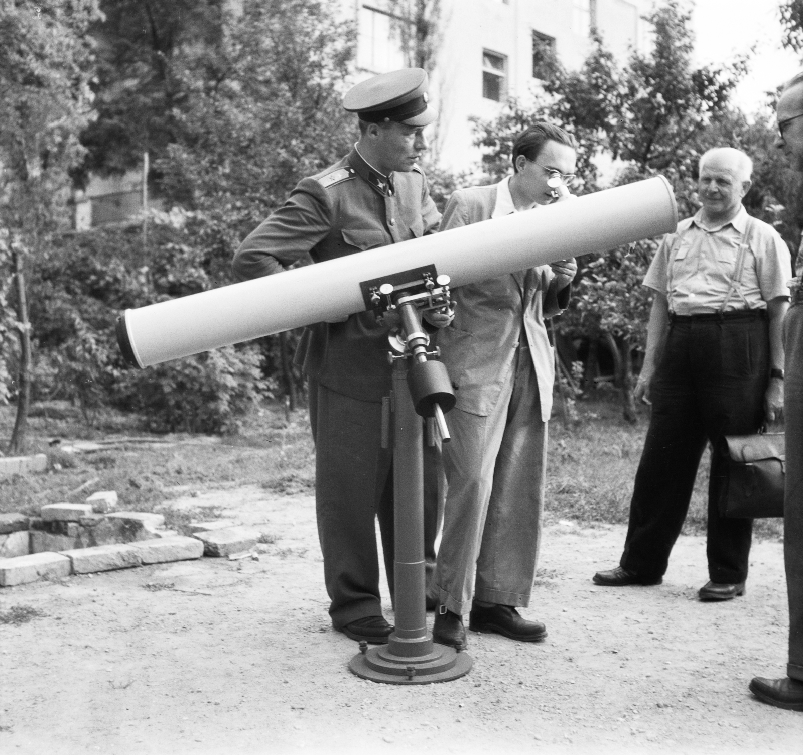 1958, Adelhardt Márta, curiosity, astronomical telescope, Fortepan #212418