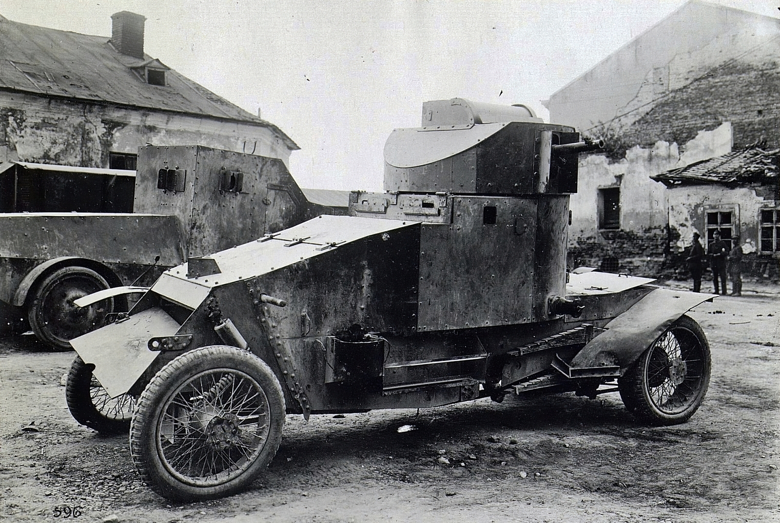 Ukrajna, Zboriv, (ekkor Zborów), páncélozott jármű., 1915, Österreichische Nationalbibliothek, páncélautó, Lanchester-márka, Jeffery-Poplavko-márka, Fortepan #212550