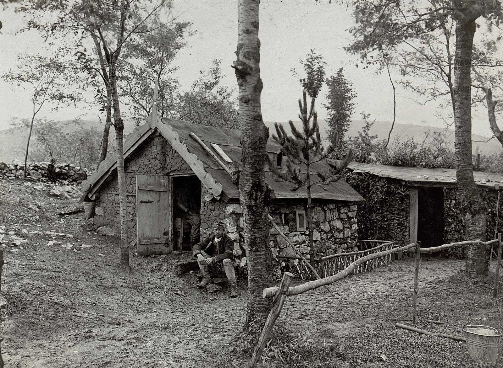 Szlovénia, Grgar, Britof városrész, a kocsisok szállása., 1915, Österreichische Nationalbibliothek, terméskő, kőház, Fortepan #212587