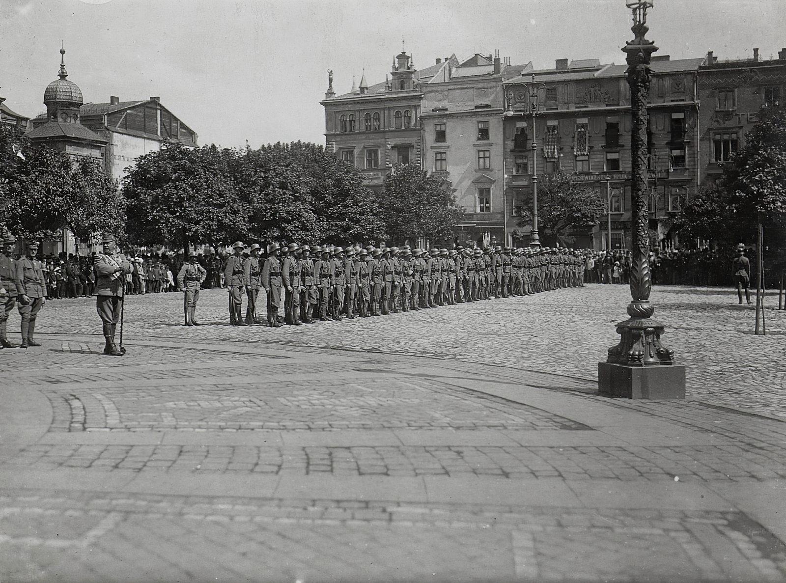 Lengyelország, Krakkó, Rynek Glówny a város főtere, szemben balra az ulica Świętego Jana torkolata., 1917, Österreichische Nationalbibliothek, Fortepan #212707