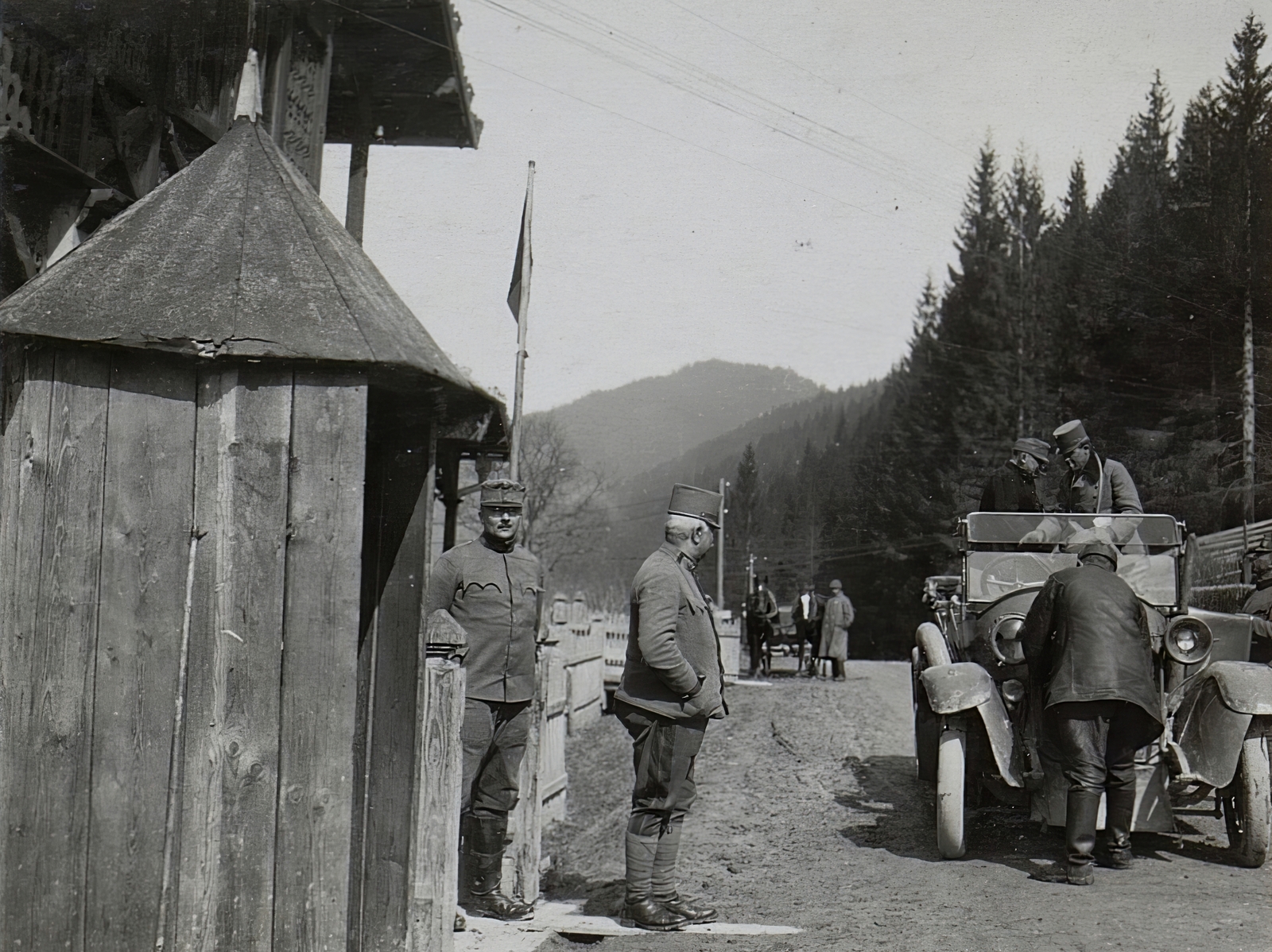 1917, Österreichische Nationalbibliothek, automobile, sentry-box, Fortepan #212710