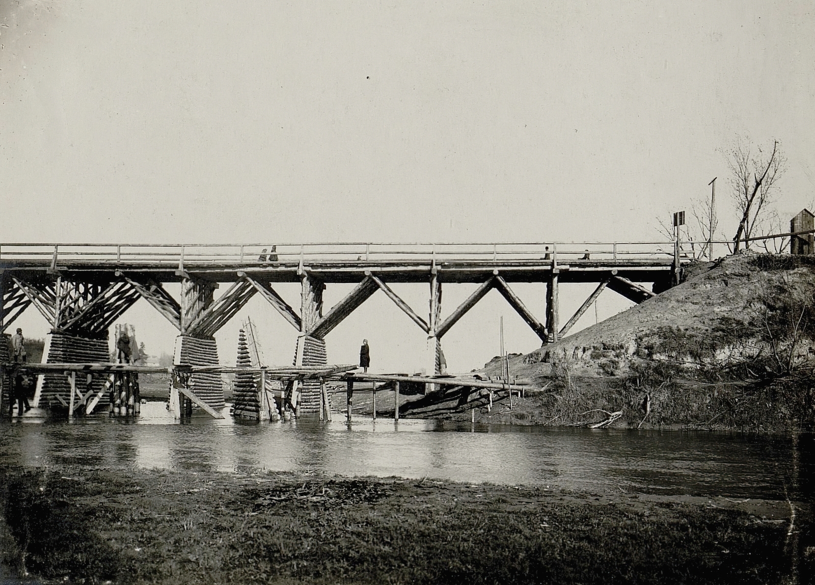 Ukraine, a Gnidavai híd a Sztir folyó felett., 1915, Österreichische Nationalbibliothek, bridge building, Fortepan #212754