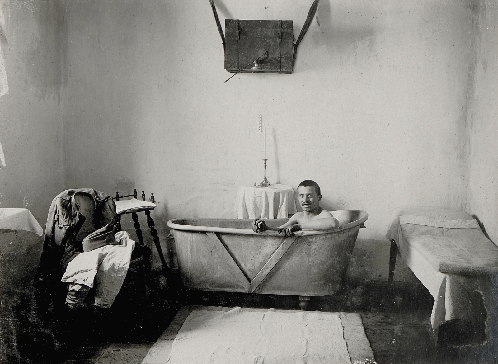 Ukraine, (ekkor Osztrozec), a tábori kórház fürdője. A felvétel 1915. október 28-án készült., 1915, Österreichische Nationalbibliothek, Best of, bathtub, shower, Fortepan #212755