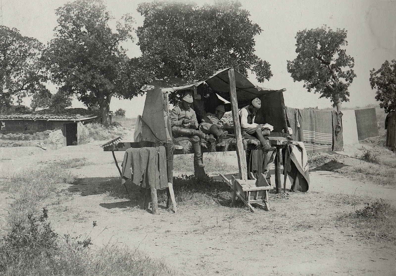 1915, Österreichische Nationalbibliothek, relaxation, First World War, blanket, Fortepan #212764