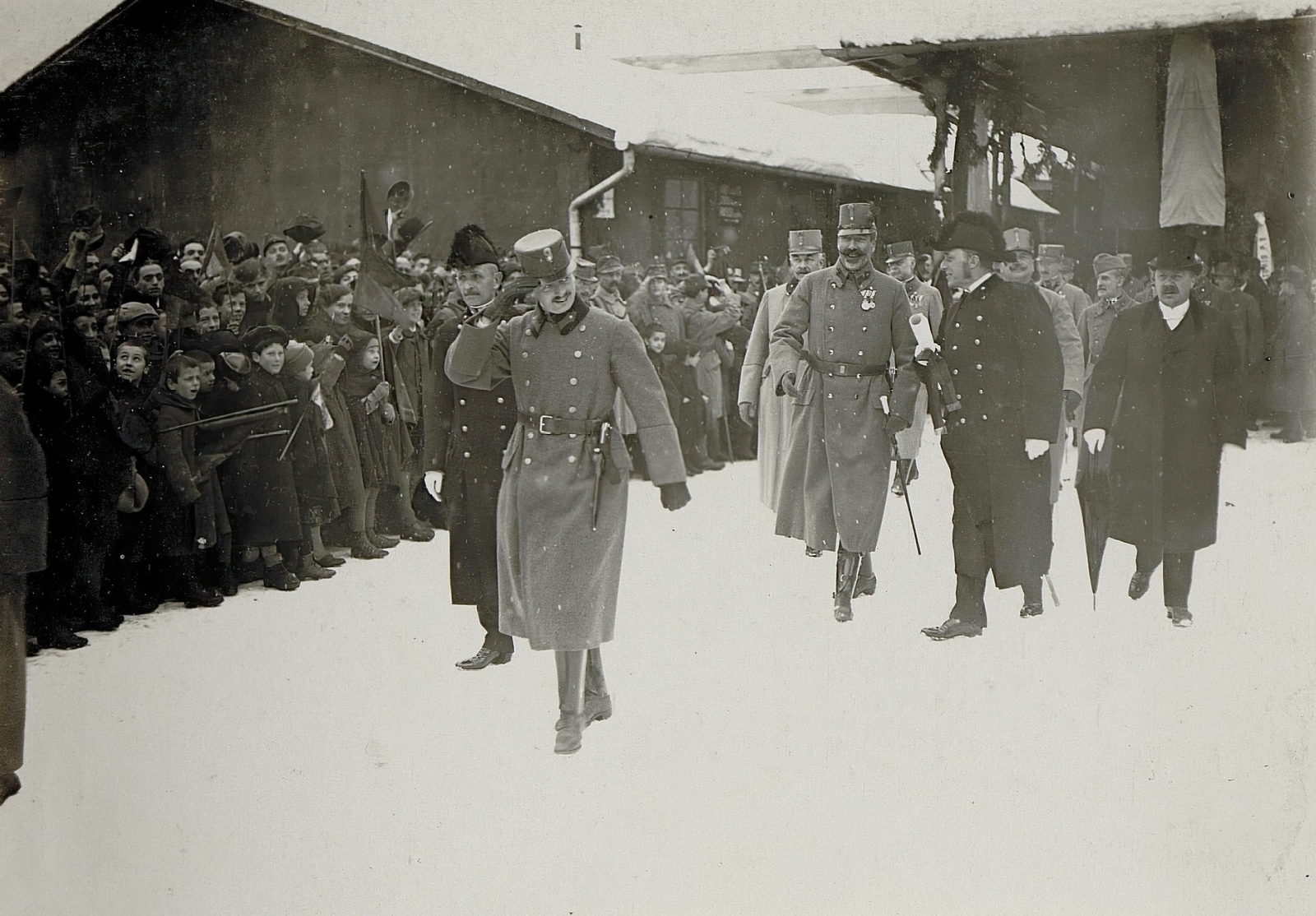 Olaszország, Trento, középen IV. Károly magyar király. A felvétel 1917. január 15-én készült., 1917, Österreichische Nationalbibliothek, szemle, Fortepan #212777
