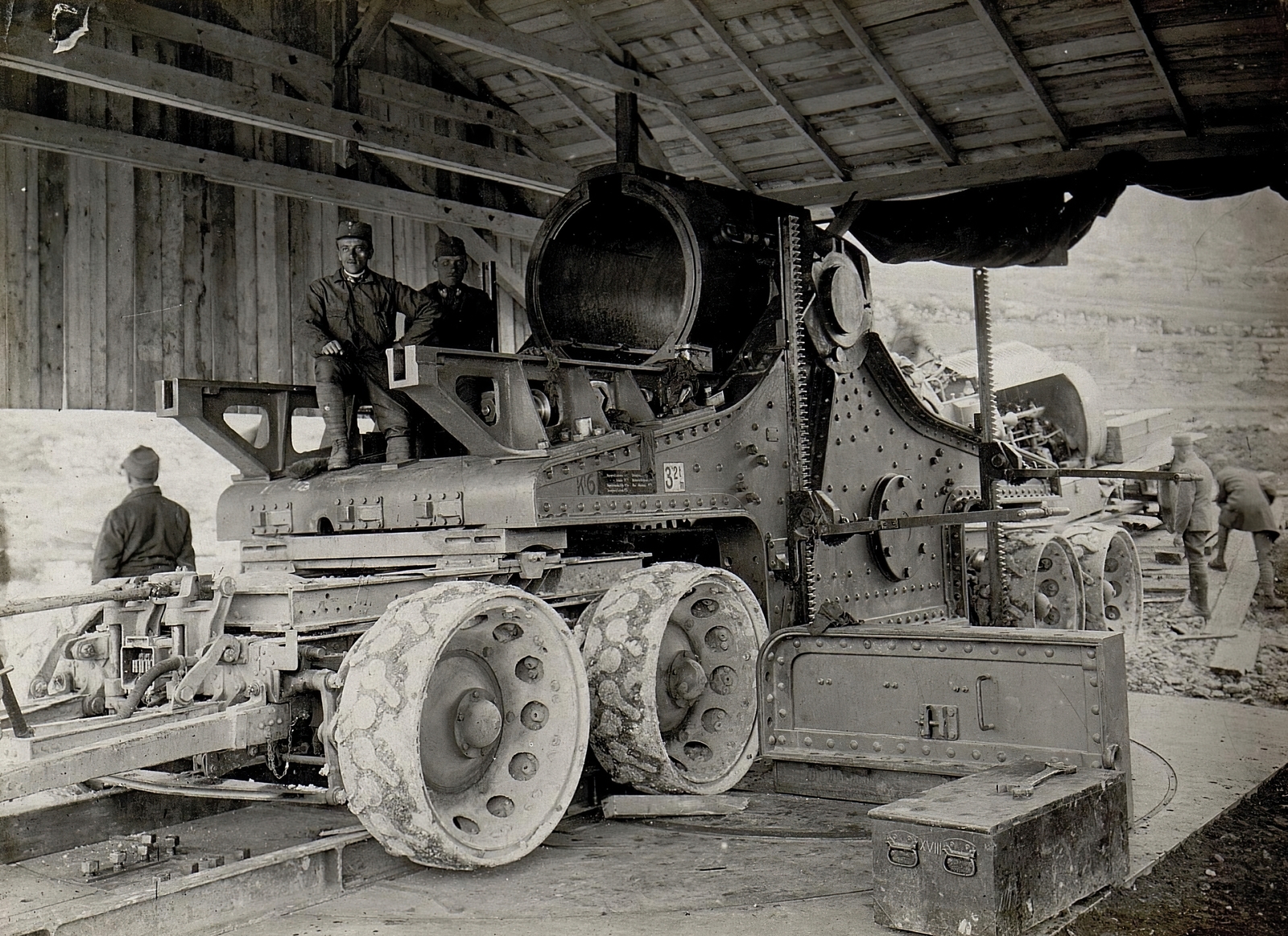 Olaszország, Serrada, a Császári és Királyi Hadsereg 42 cm-es lövege., 1917, Österreichische Nationalbibliothek, Fortepan #212887