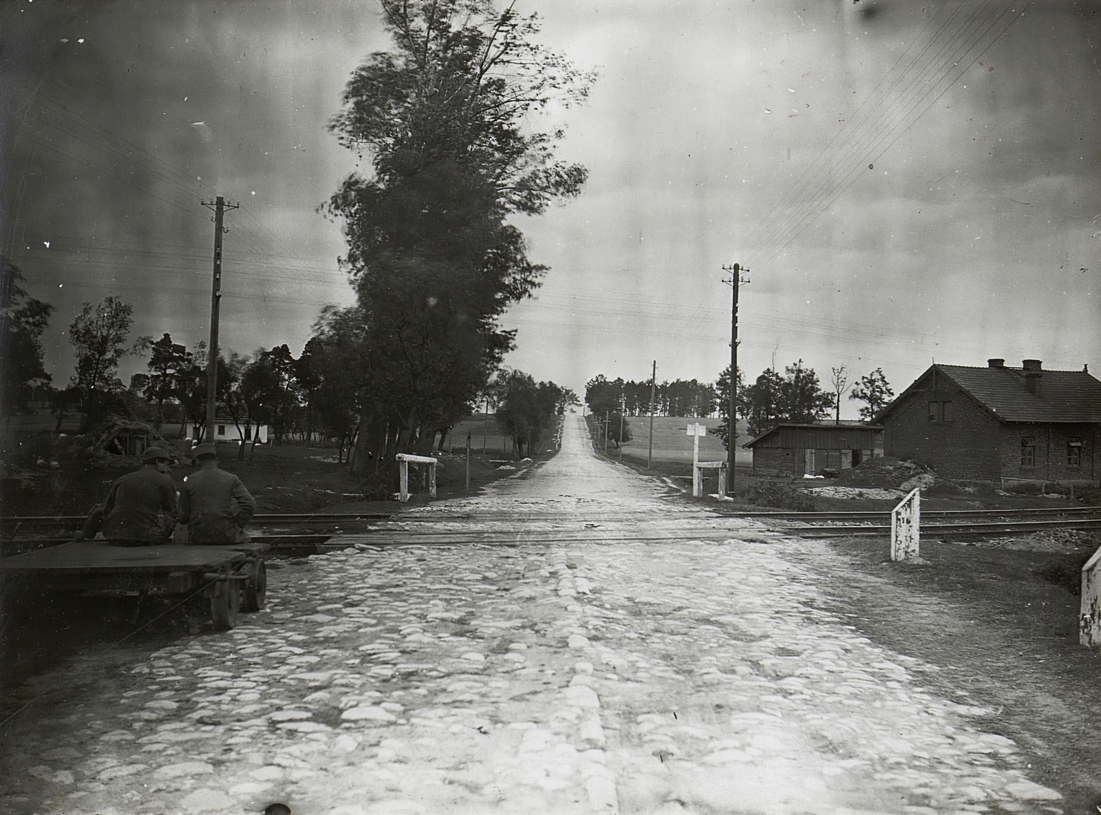 1917, Österreichische Nationalbibliothek, railroad crossing, Fortepan #212943