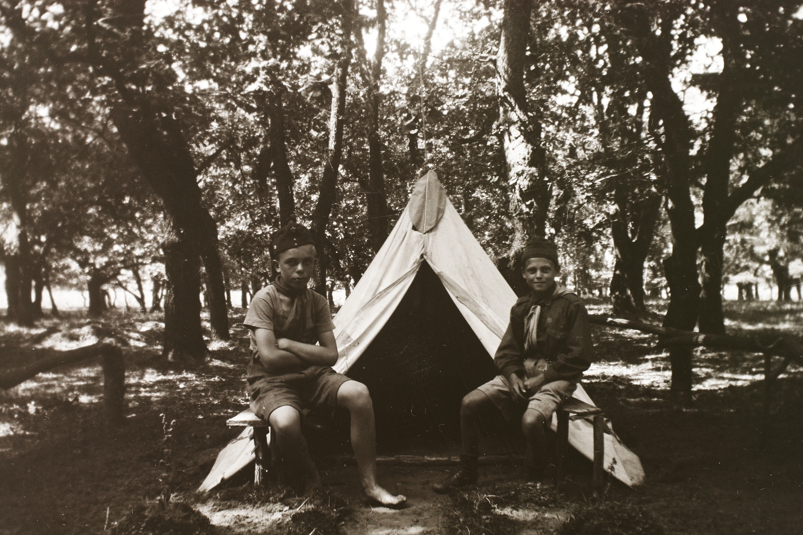 1942, Fortepan/Album002, scouting, camp, tent, Fortepan #21299